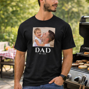 Camiseta Pai Estabelecido Foto Dia dos Pais Preto