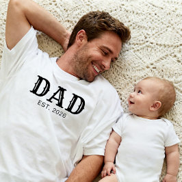 Camiseta Pai Estabelecido Negrito Tipografia Preta