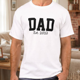 Camiseta Pai Estabelecido Negro Branco Ousado