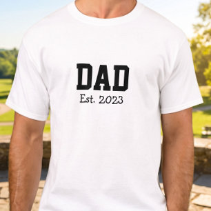 Camiseta Pai Estabelecido Negro Branco Ousado