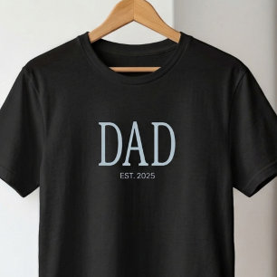 Camiseta Pai Estabelecido Novo Presente de Pai Preto