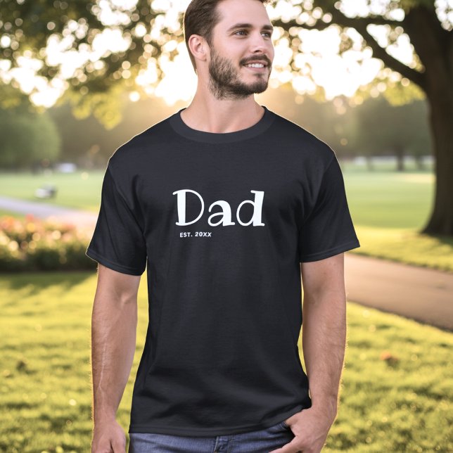 Camiseta Pai Estabelecido Preto Branco Mínimo (Criador carregado)