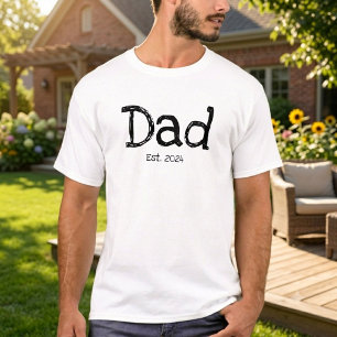 Camiseta Pai Estabelecido Preto Branco Ousado