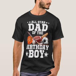 Camiseta Pai Estrela do Basquete do Menino do Aniversário