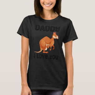 Camiseta Pai Eu te amo Pais de canguru. Diversão do pai