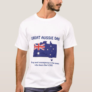 Camiseta PAI EXCELENTE AUSSIE Forte e Corajoso personalizad