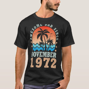 Camiseta Pai Fantástico Desde novembro de 1972 Feliz Aniver