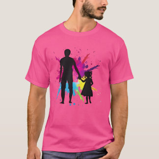 Camiseta Pai Filha Segurando Mãos Esplashback design