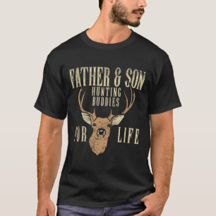 Camiseta Pai Filho Caçando Amigos Correspondendo Pais Caçad