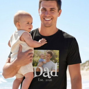Camiseta Pai Fundado Foto Preto Divertido Negrito Simples
