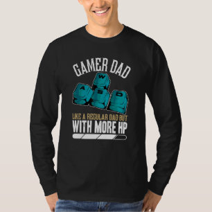 Camiseta Pai Gamer Dizendo Jogos de Vídeo do Dia dos Pais