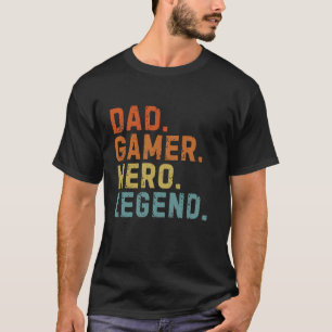 Camiseta Pai Gamer Herói Lenda Vintage Angustiado Cômico Ci