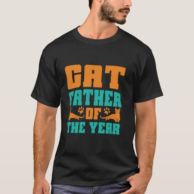 Camiseta Pai Gato do Ano Gato Pai (Frente)