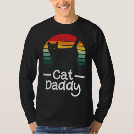 Camiseta Pai Gato Mens Longa Capa
