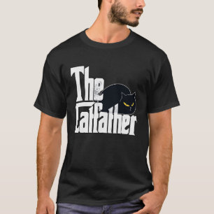 Camiseta Pai Gato O Gato Pai Gato Preto Louco Pai Gatinho