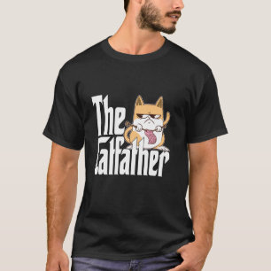Camiseta Pai Gato O Padrinho do Gato Fofinho Tricô Pai Gato