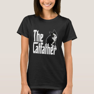 Camiseta Pai Gato O Padrinho do Gato Gato Preto e Branco Fo