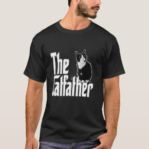 Camiseta Pai Gato O Padrinho do Gato Gato Preto e Branco Fo