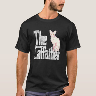 Camiseta Pai Gato O Padrinho do Gato Gato Sphynx Fofo Pai d