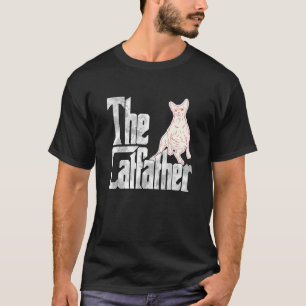 Camiseta Pai Gato O Padrinho do Gato Gato Sphynx Preguiçoso
