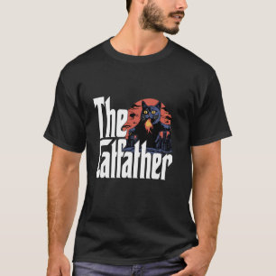 Camiseta Pai Gato O Padrinho do Gato Louco Pai Gato Preto K