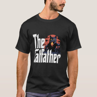 Camiseta Pai Gato O Padrinho do Gato Louco Pai Gato Preto K