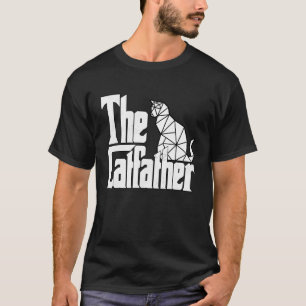 Camiseta Pai Gato O Padrinho do Gato Polígono Branco Pai do