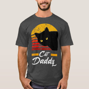 Camiseta Pai Gato Pai Vintage Black Cat Engraçado