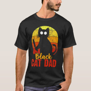 Camiseta Pai Gato Preto Faca Sangrenta Dia das Bruxas Gory