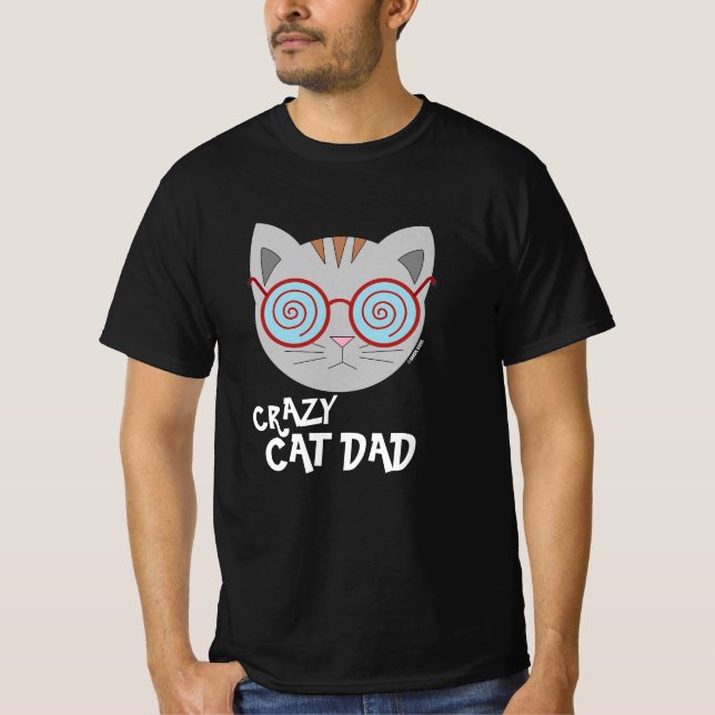 Camiseta PAI Gato-VESTIDO-Vidro-Gato-T-Camisa (Frente)