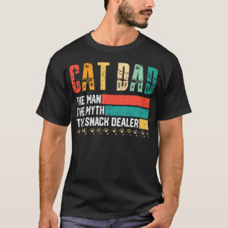 Camiseta Pai Gato Vintage O Homem O Mito Vendedor de Lanche