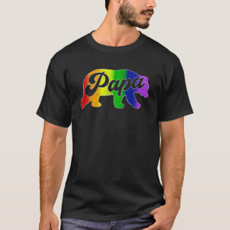 Camiseta Pai Gay LGBT Orgulho Arco-Íris Papá Urso Pai