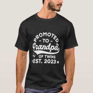 Camiseta Pai Gêmeo Do Chá de fraldas Promovido Ao Avô De Gê