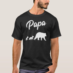 Camiseta Pai Gêmeo Papa Urso Dois Cubs Dia de os pais 2 Cri