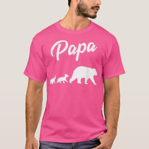 Camiseta Pai gêmeo Papa Urso Dois Filhos 2 Crianças Pai 