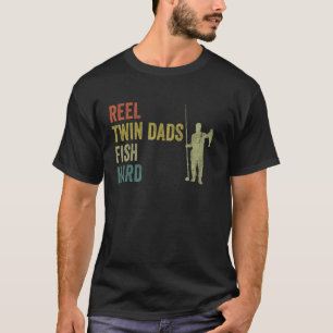 Camiseta Pai Gêmeo Pescando, Carretel Vintage Pais Gêmeos P