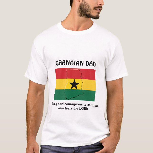 Camiseta PAI GHANAIAN | Forte coragem | Sinalizador Gana (Frente)