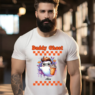 Camiseta Pai Ghost Personalizado Nome Halloween Presente