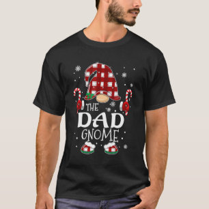 Camiseta Pai Gnomo Buffalo Xadrez Natal Família Árvore Na