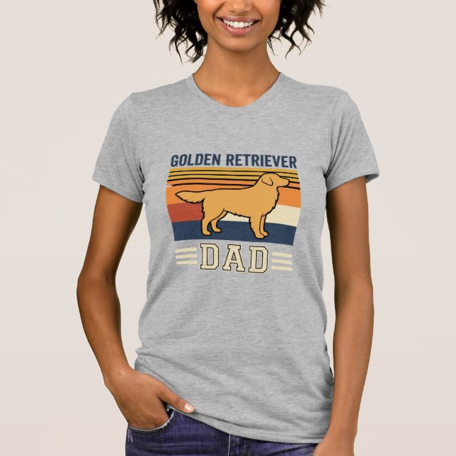 Camiseta Pai Golden Retriever Cão Retro (Frente)
