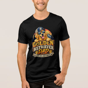 Camiseta Pai Golden Retriever Retro Vintage Pôr do Sol