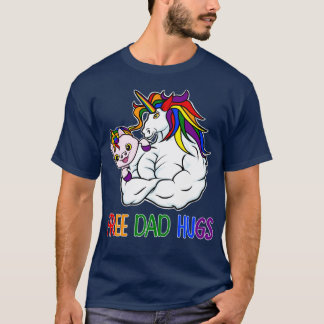Camiseta Pai Gratuito Abraços Unicorn LGB Orgulho gay Famíl
