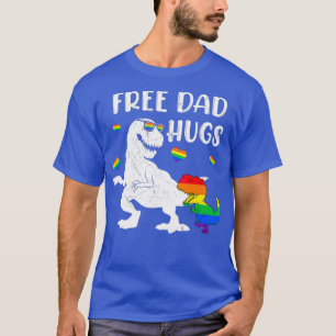 Camiseta Pai Gratuito do Dinossauro T-rex Abraços Vestindo
