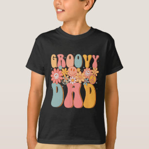 Camiseta Pai Groovy Retro Dia dos Pais Sinal de Paz Colorid
