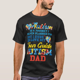 Camiseta Pai Guia de Viagem de Autismo Nunca Planejada Cons