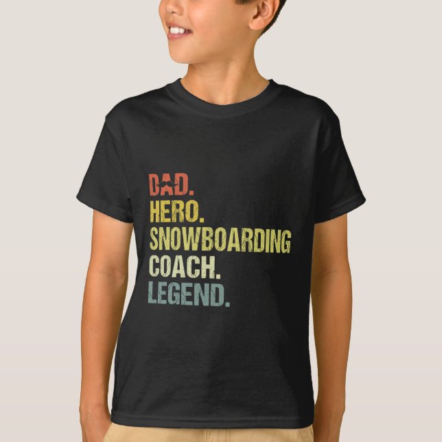 Camiseta Pai Hero Snowboard Coach Engraçado Snowboard Coa (Frente)