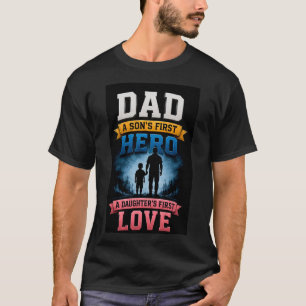 Camiseta 👨 Pai Herói de um Filho Primeiro Amor de uma Filh