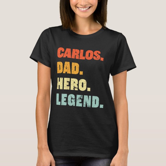 Camiseta Pai Herói Legenda Personalizada Nome Personalizado (Frente)
