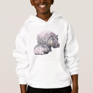 Camiseta pai Hippopotamus e hipopótamo apenas se divertind