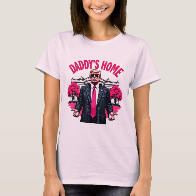 Camiseta Pai Home Trump Pink 2024 Presidente Trump 45 47 (Frente)